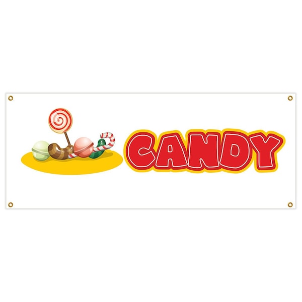 Signmission Candy Banner Heavy Duty 13 Oz Vinyl with Grommets Single Sided B-Candy - main